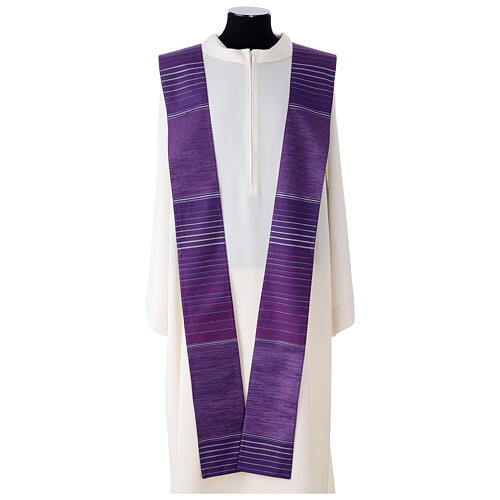 Simple chasuble of striped fabric by Gamma, wool and lurex 7