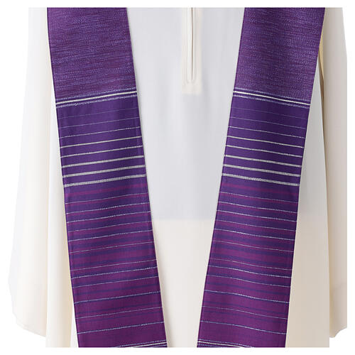 Simple chasuble of striped fabric by Gamma, wool and lurex 8