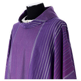 Simple chasuble in Gamma striped wool and lurex fabric