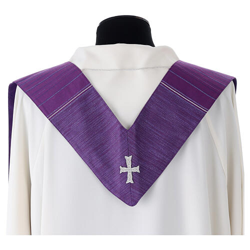 Simple chasuble in Gamma striped wool and lurex fabric 9
