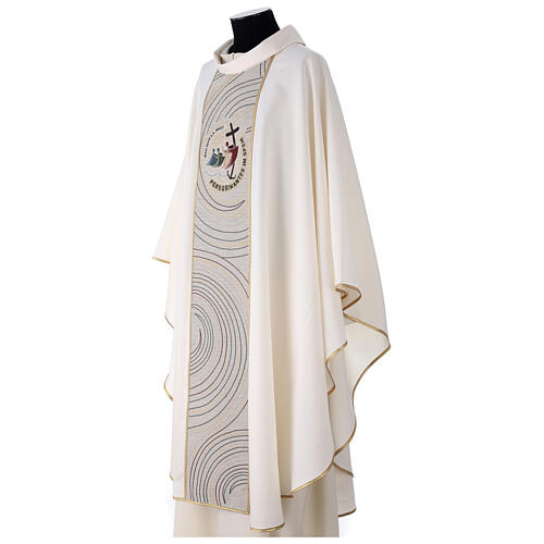 Cream-coloured chasuble with 2025 Jubilee official logo 3