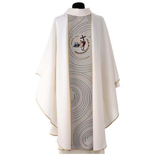 Cream-coloured chasuble with 2025 Jubilee official logo 4