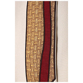 Cotton and viscose chasuble, central band with golden inlaid trimming, Atelier Sirio