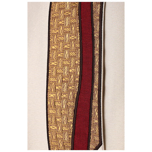 Cotton and viscose chasuble, central band with golden inlaid trimming, Atelier Sirio 2