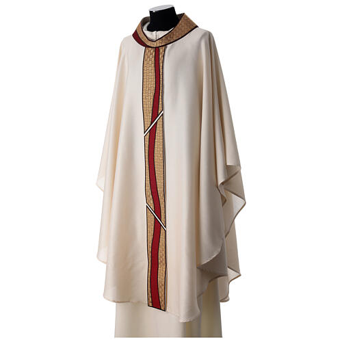 Chasuble cotton viscose stole with gold inlay Atelier Sirio 4