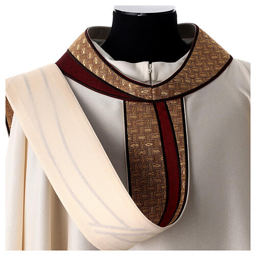 Chasuble cotton viscose stole with gold inlay Atelier Sirio 5