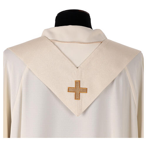 Golden chasuble with bees and honeycomb pattern on central band, Atelier Sirio design 12