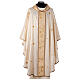 Golden chasuble with bees and honeycomb pattern on central band, Atelier Sirio design s1