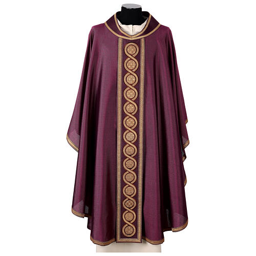 Chasuble with round weaving stole Atelier Sirio cotton 4 colors 1