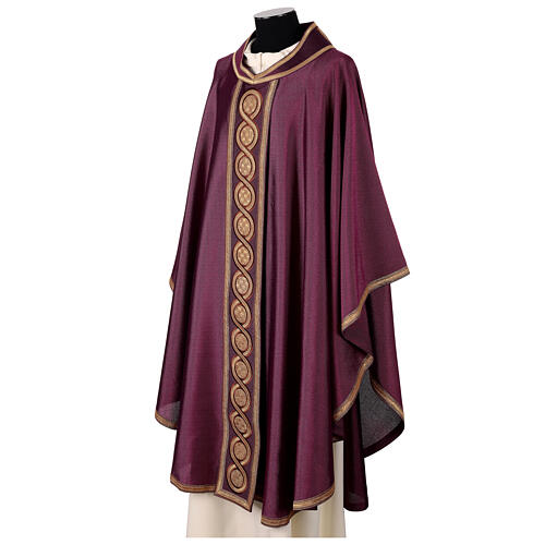 Chasuble with round weaving stole Atelier Sirio cotton 4 colors 3