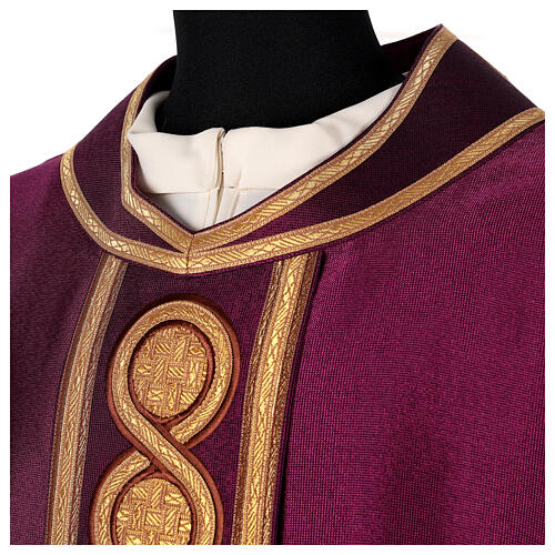 Chasuble with round weaving stole Atelier Sirio cotton 4 colors 6