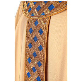 Chasuble with golden and blue band, detached pallium, Atelier Sirio design