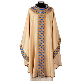 Chasuble stolon gold blue pallium independent Atelier Sirio Matera