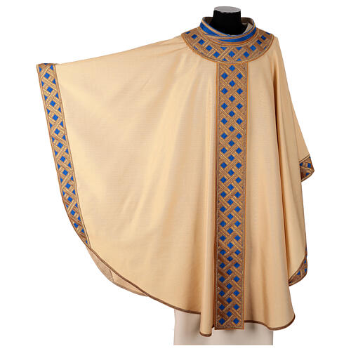 Chasuble stolon gold blue pallium independent Atelier Sirio Matera 5