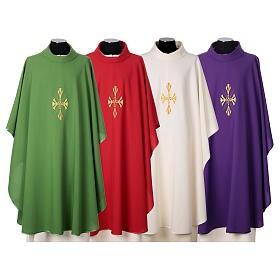 Cococler chasuble with stylised cross embroidery