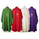 Cococler chasuble with stylised cross embroidery s14