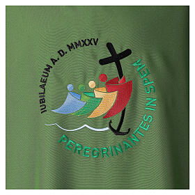 Green dalmatic with embroidered 2025 Jubilee official logo