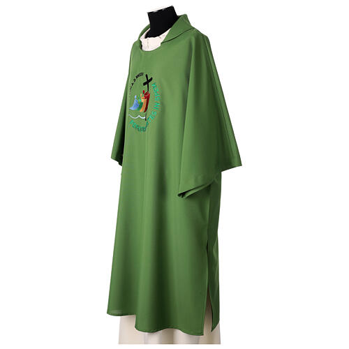 Green dalmatic with embroidered 2025 Jubilee official logo 5