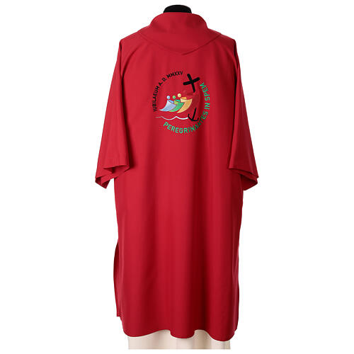 Dalmática vermelha bordada logótipo oficial Jubileu 2025 6
