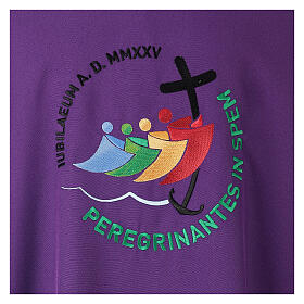 Purple dalmatic with embroidered 2025 Jubilee official logo