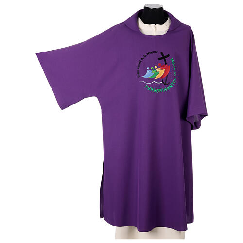 Purple dalmatic with embroidered 2025 Jubilee official logo 3