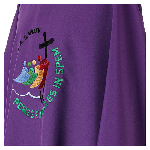 Purple dalmatic with embroidered 2025 Jubilee official logo 4