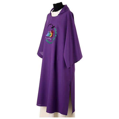 Purple dalmatic with embroidered 2025 Jubilee official logo 5