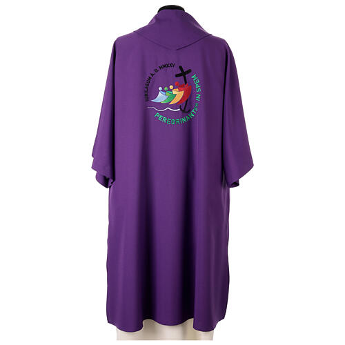 Purple dalmatic with embroidered 2025 Jubilee official logo 6