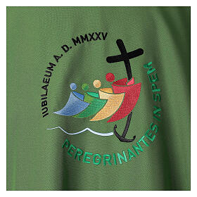 Chasuble with embroidered 2025 Jubilee official logo, green polyester