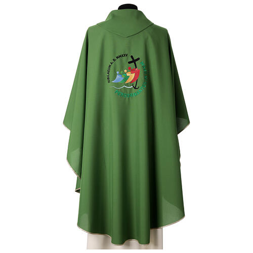 Chasuble with embroidered 2025 Jubilee official logo, green polyester 5