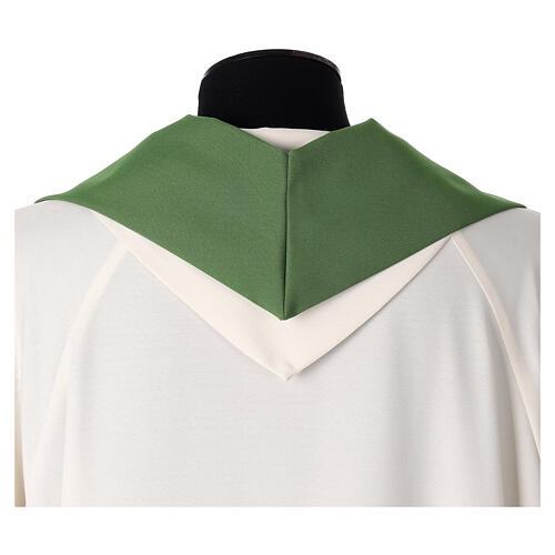 Chasuble with embroidered 2025 Jubilee official logo, green polyester 7