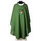 Chasuble with embroidered 2025 Jubilee official logo, green polyester s1