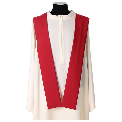 Chasuble with embroidered 2025 Jubilee official logo, red polyester 6