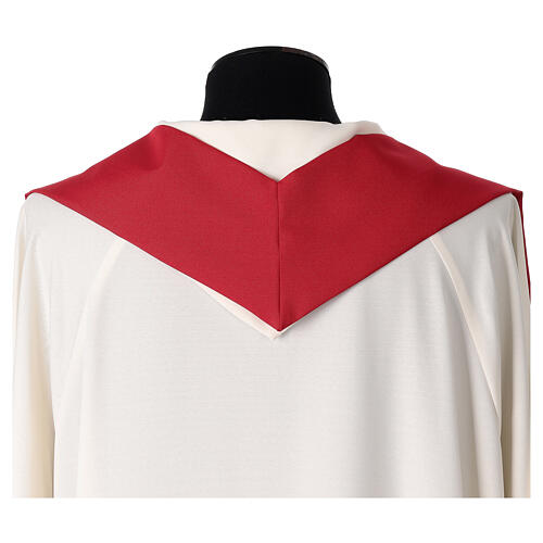 Chasuble with embroidered 2025 Jubilee official logo, red polyester 7