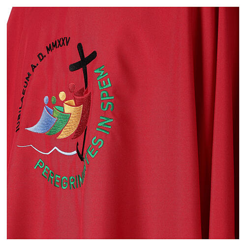 Jubilee chasuble embroidered with the official 2025 logo, red 4