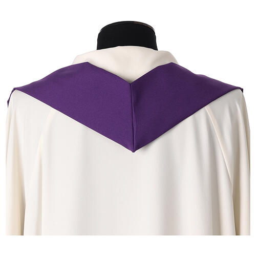 Chasuble with embroidered 2025 Jubilee official logo, purple polyester 7