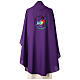 Chasuble with embroidered 2025 Jubilee official logo, purple polyester s5