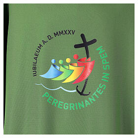 Dalmatic with printed official logo of 2025 Jubilee, green polyester
