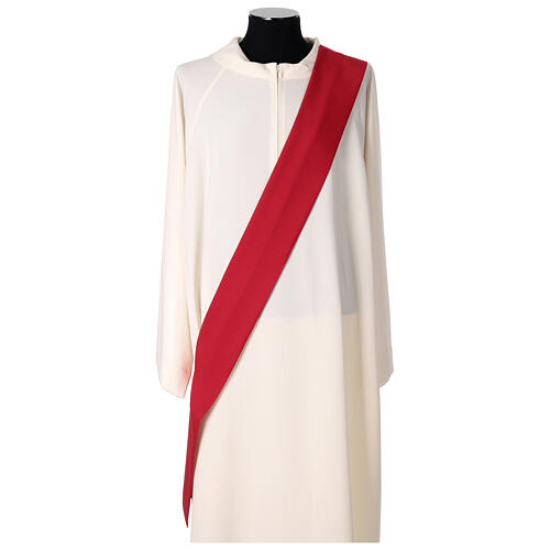 Dalmatic with printed official logo of 2025 Jubilee, red polyester, Multilingual 10