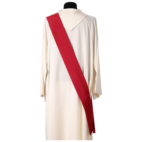 Dalmatic with printed official logo of 2025 Jubilee, red polyester, Multilingual 11