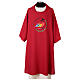Dalmatic with printed official logo of 2025 Jubilee, red polyester, Multilingual s1