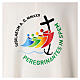 Dalmatic with printed official logo of 2025 Jubilee, ivory-coloured polyester, Multilingual s3