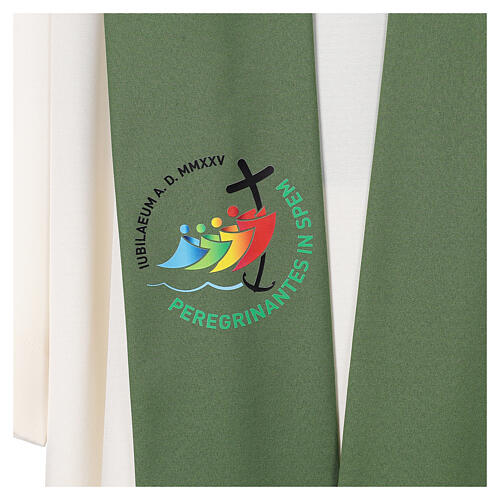 Green stole printed with 2025 Jubilee official logo 3