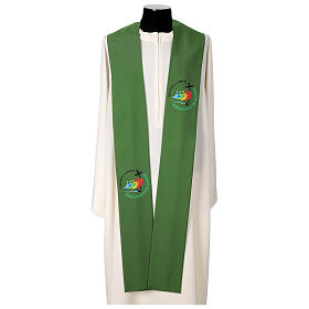 Green clergy stole with official Jubilee 2025 logo, Multilingual