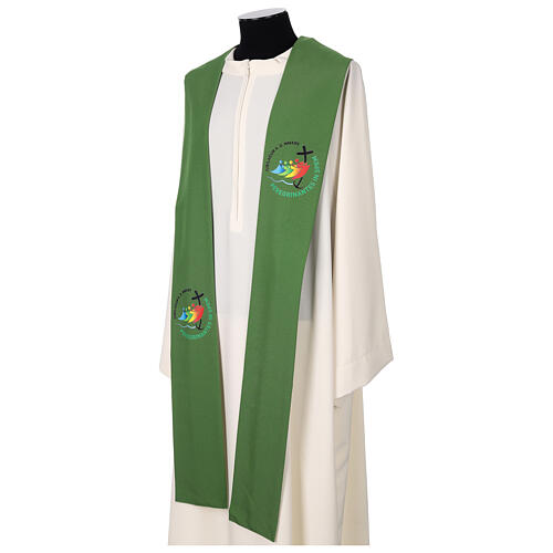 Green clergy stole with official Jubilee 2025 logo 4