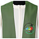 Green clergy stole with official Jubilee 2025 logo s2