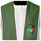 Green clergy stole with official Jubilee 2025 logo, Multilingual s3