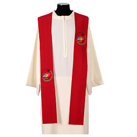 Printed red stole with Jubilee 2025 official logo