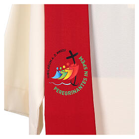 Printed red stole with Jubilee 2025 official logo