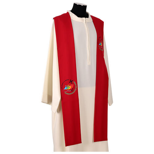 Printed red stole with Jubilee 2025 official logo 5